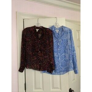 J. Crew Floral Ruffled Collar Career Long Sleeve Silk  Blouse  & Boy Fit…